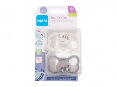 Supreme Silicone Pacifier 6m+ White & Grey - MAM Apa de parfum